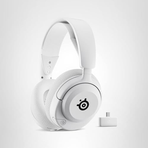 SteelSeries Arctis Nova 5P Wireless Multi-System Gaming Headset — White — Neodymium Magnetic Drivers — 100+ Audio Presets — 60 HR Battery — 2.4GHz or BT — Gen2.X Mic — PS5, PS4, PC, Switch, Mobile