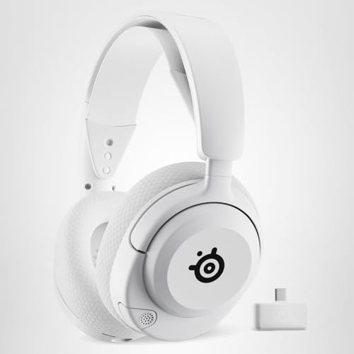 SteelSeries Arctis Nova 5P Wireless Multi-System Gaming Headset — White — Neodymium Magnetic Drivers — 100+ Audio Presets — 60 HR Battery — 2.4GHz or BT — Gen2.X Mic — PS5, PS4, PC, Switch, Mobile