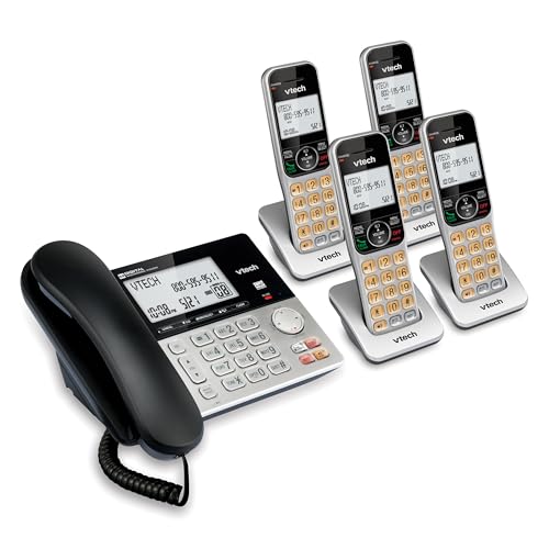 VTech VG208 DECT 6.0 Corded/Cordless Phone for Home with Answering Machine