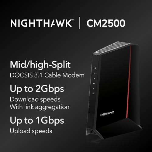 NETGEAR Nighthawk DOCSIS 3.1 Mid/high-Split Cable Modem