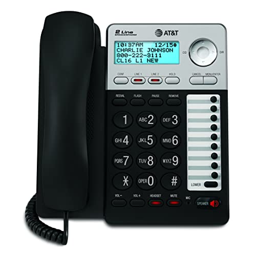 AT&T ML17929 2-Line Corded Telephone, Black