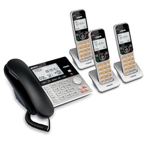 VTech VG208 DECT 6.0 Corded/Cordless Phone for Home with Answering Machine