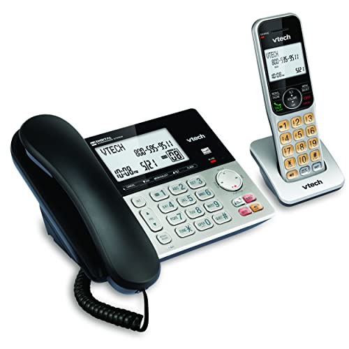 VTech VG208 DECT 6.0 Corded/Cordless Phone for Home with Answering Machine
