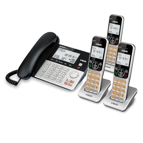 VTech VG208 DECT 6.0 Corded/Cordless Phone for Home with Answering Machine
