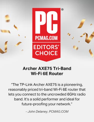 TP-Link AXE5400 Tri-Band WiFi 6E Router (Archer AXE75)