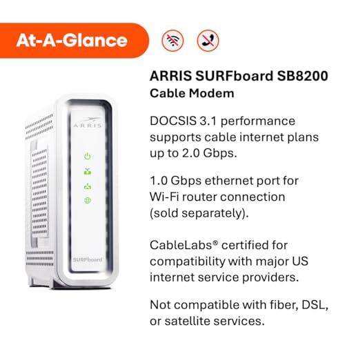 ARRIS SURFboard SB8200 DOCSIS 3.1 Multi‑Gig Cable Modem