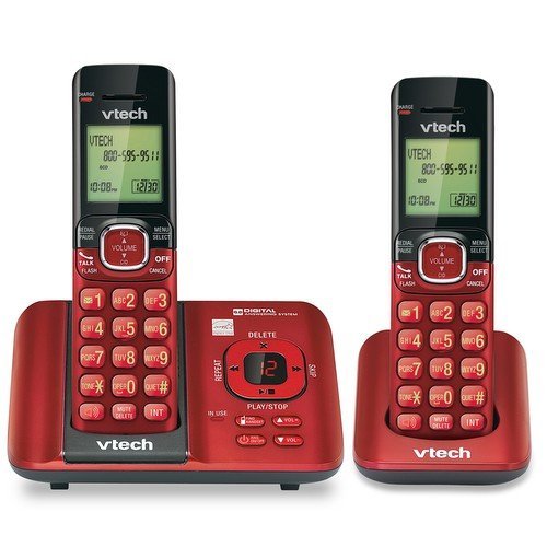 VTech CS6719-16 DECT 6.0 Phone with Caller ID/Call Waiting, 1 Cordless Handset, Red