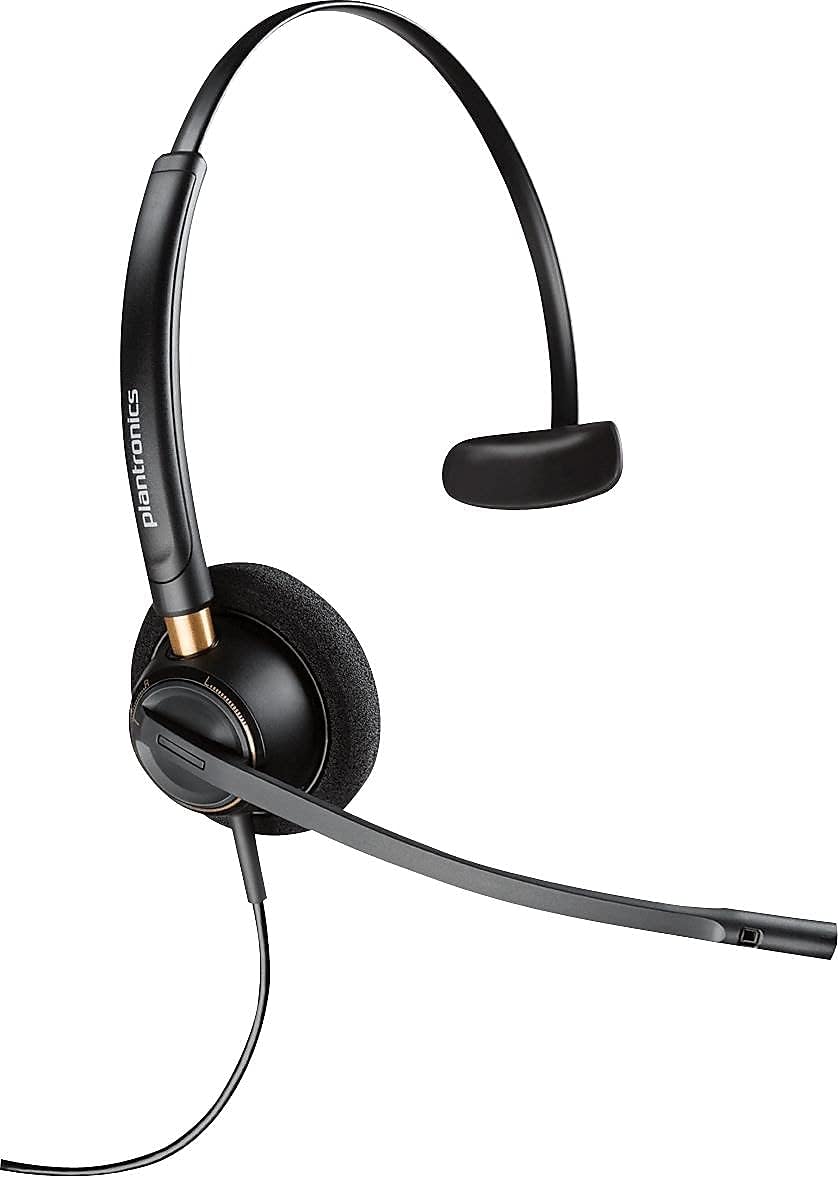 Plantronics HW510 EncorePro Noise Cancelling Over Head Monaural Headset, Black