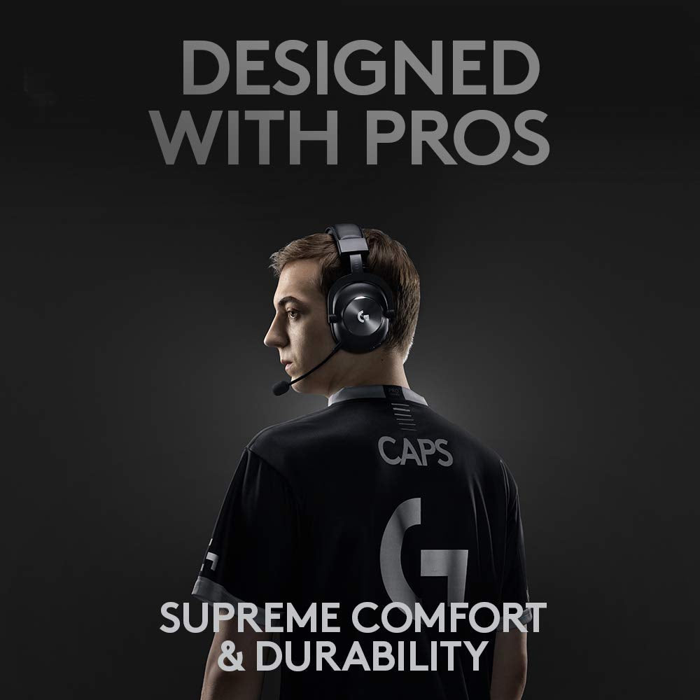 Logitech G Pro X Wired Gaming Headset: Blue VO!CE Detachable Boom Mic