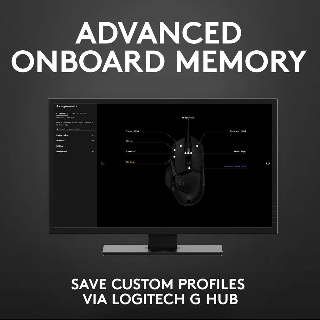 Logitech G502 Hero High Performance Wired Gaming Mouse, Hero 25K Sensor