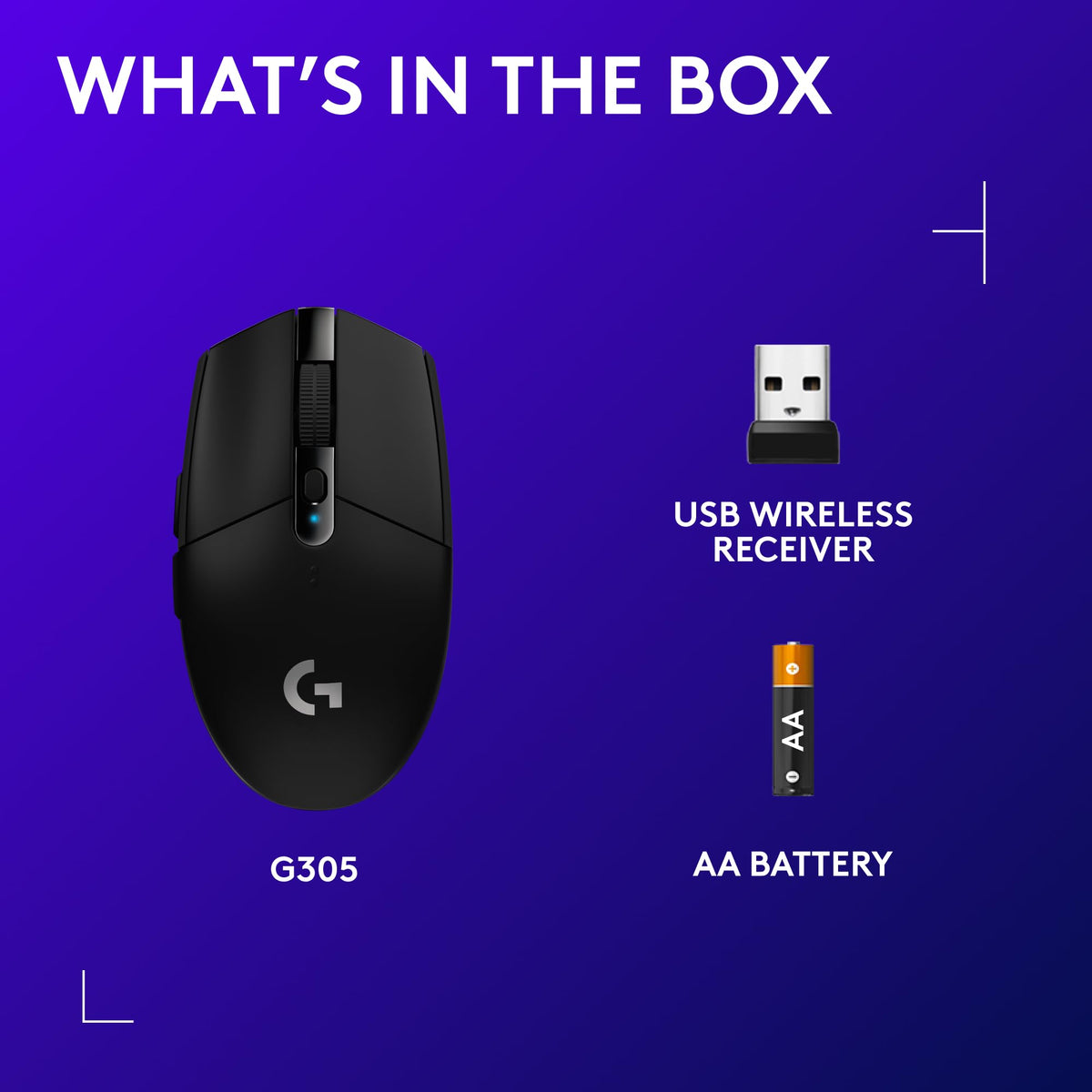 Logitech G305 Lightspeed Wireless Gaming Mouse, Hero Sensor