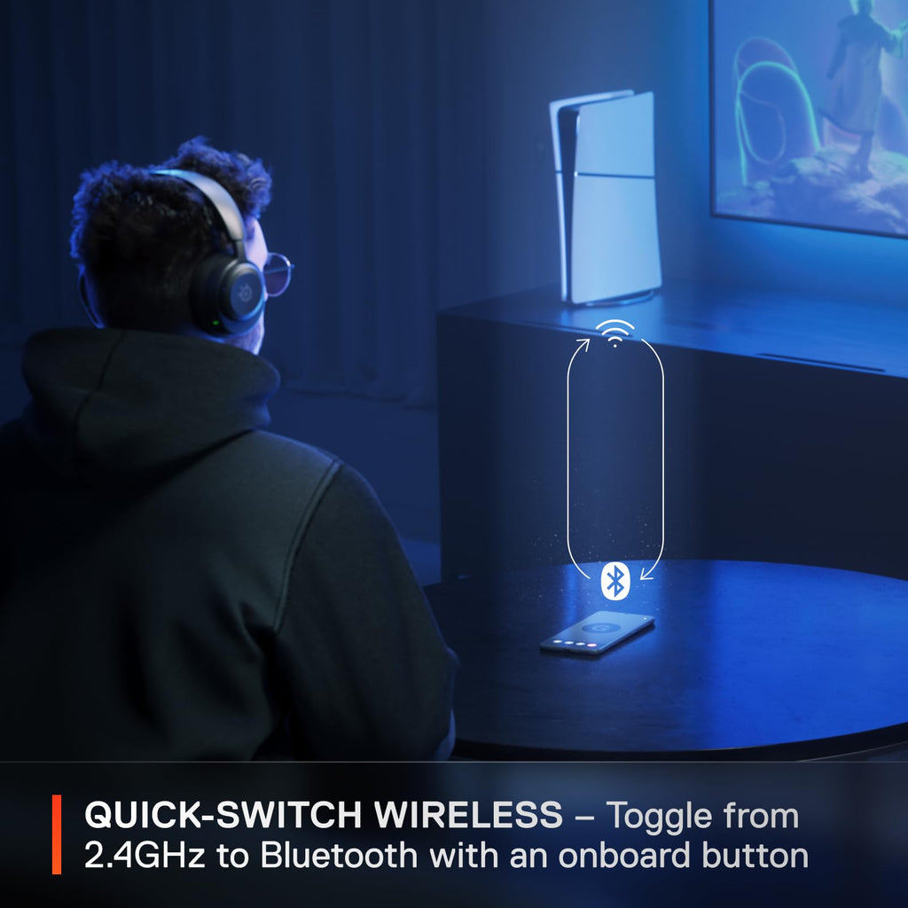 SteelSeries Arctis Nova 5P Wireless Multi-System Gaming Headset — White — Neodymium Magnetic Drivers — 100+ Audio Presets — 60 HR Battery — 2.4GHz or BT — Gen2.X Mic — PS5, PS4, PC, Switch, Mobile