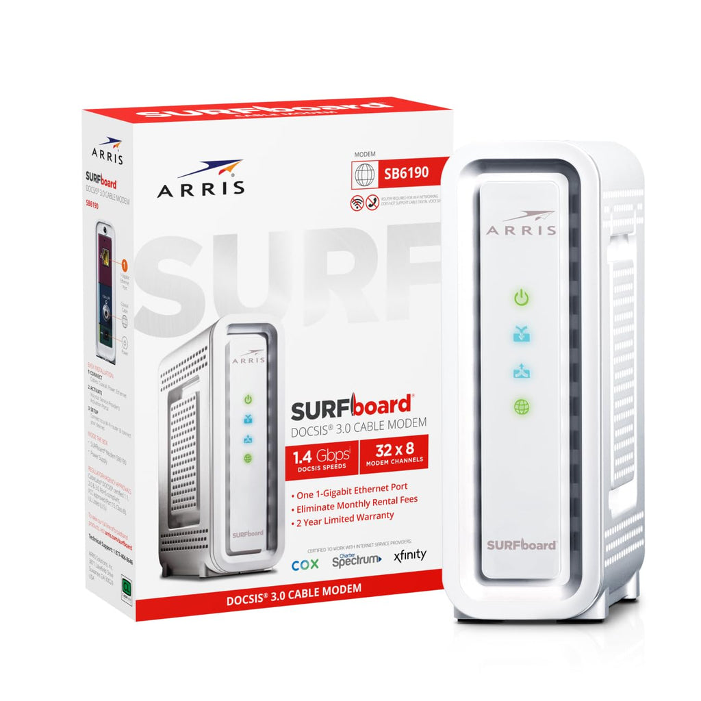 ARRIS (SB6190) - Cable Modem - DOCSIS 3.0 32x8 Gigabit Modem