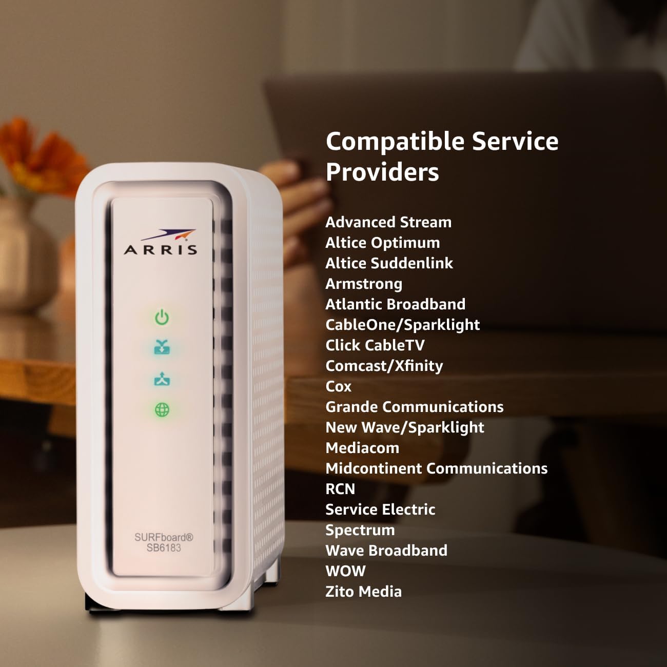 ARRIS (SB6183) -Cable Modem - Fast DOCSIS 3.0 16x4 Gigabi