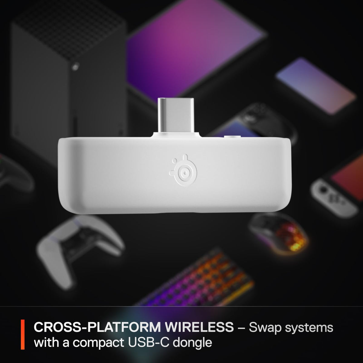 SteelSeries Arctis Nova 5P Wireless Multi-System Gaming Headset — White — Neodymium Magnetic Drivers — 100+ Audio Presets — 60 HR Battery — 2.4GHz or BT — Gen2.X Mic — PS5, PS4, PC, Switch, Mobile