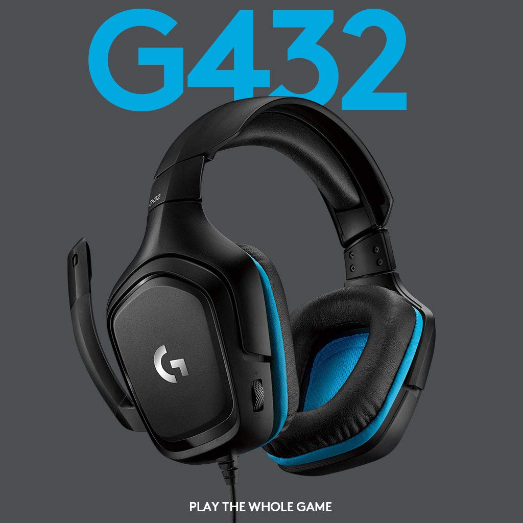 Logitech G432 Wired Gaming Headset, 7.1 Surround Sound