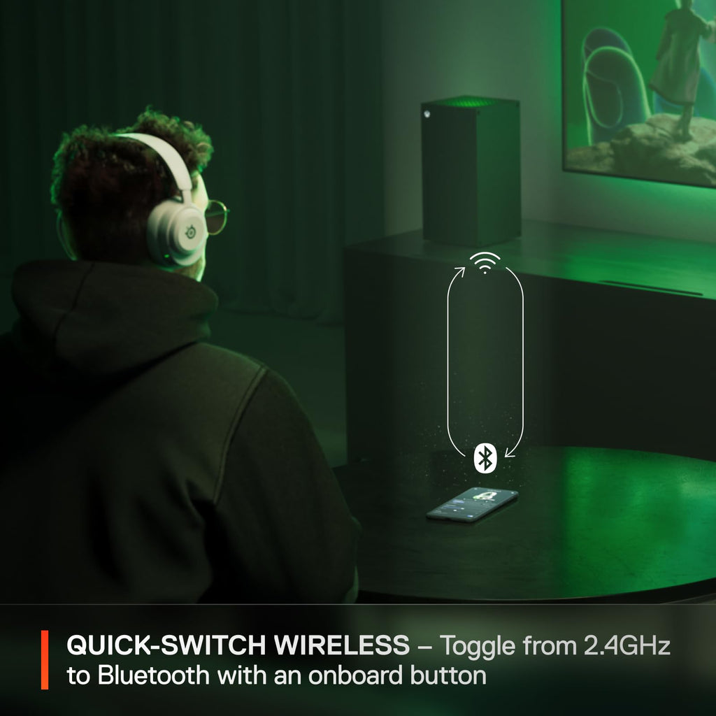 SteelSeries Arctis Nova 5P Wireless Multi-System Gaming Headset — White — Neodymium Magnetic Drivers — 100+ Audio Presets — 60 HR Battery — 2.4GHz or BT — Gen2.X Mic — PS5, PS4, PC, Switch, Mobile