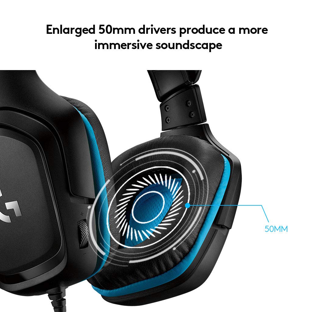 Logitech G432 Wired Gaming Headset, 7.1 Surround Sound