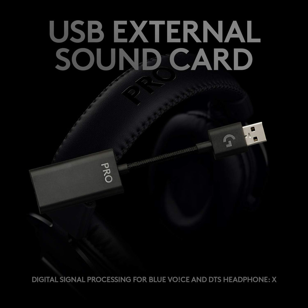 Logitech G Pro X Wired Gaming Headset: Blue VO!CE Detachable Boom Mic