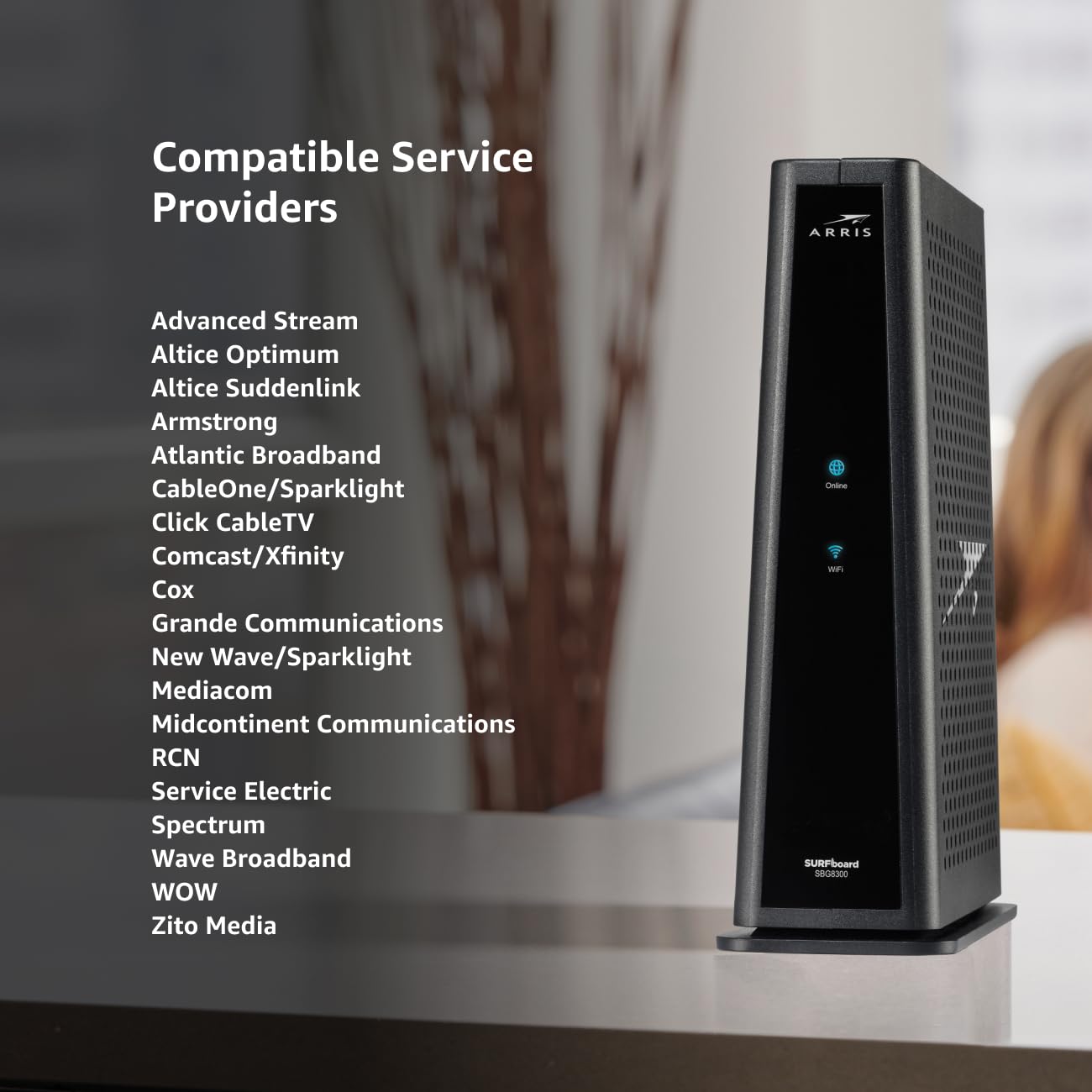 ARRIS (G34) - Cable Modem Router Combo - Fast DOCSIS 3.1 Gigabit WiFi 6 (AX3000)