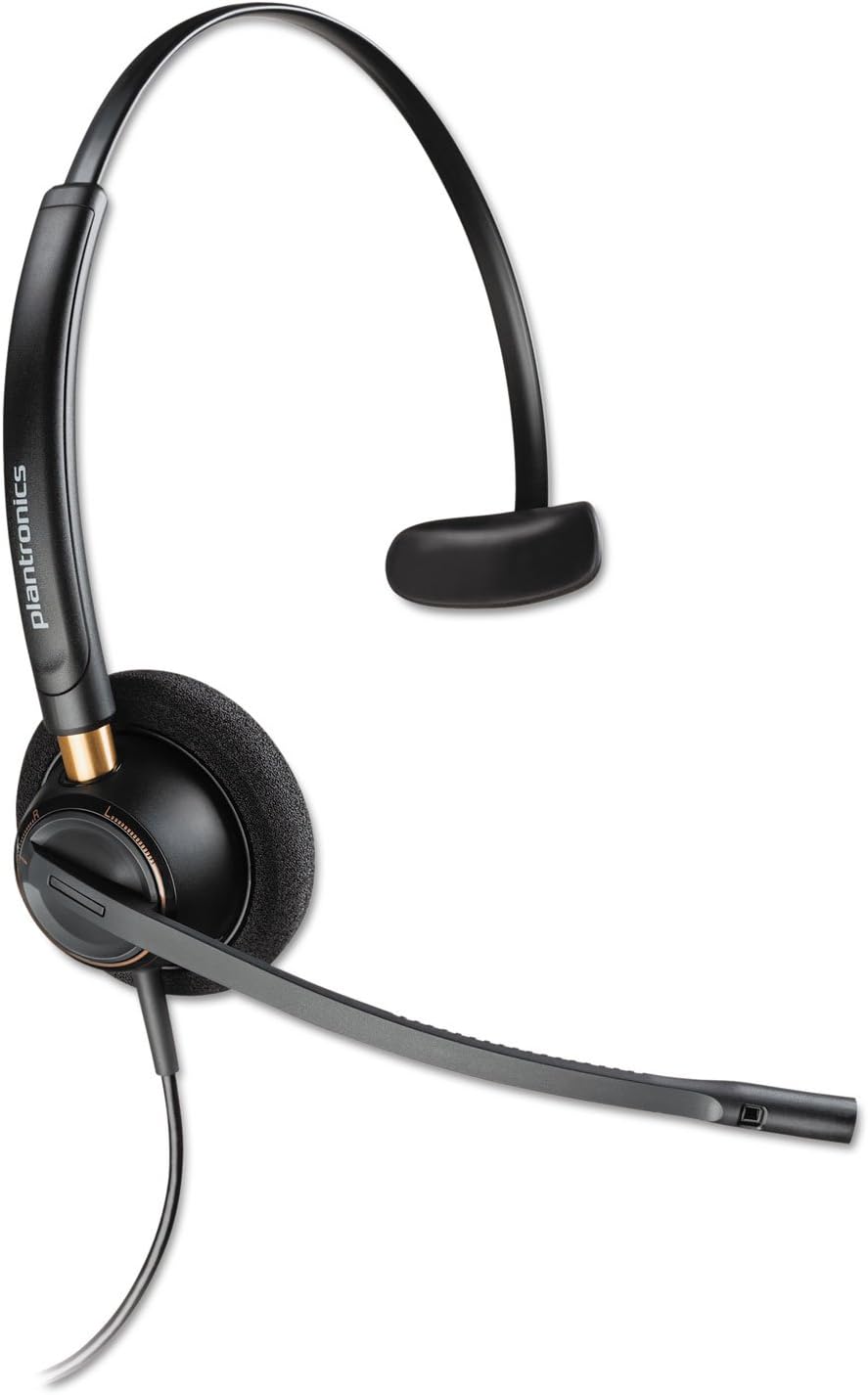 Plantronics HW510 EncorePro Noise Cancelling Over Head Monaural Headset, Black