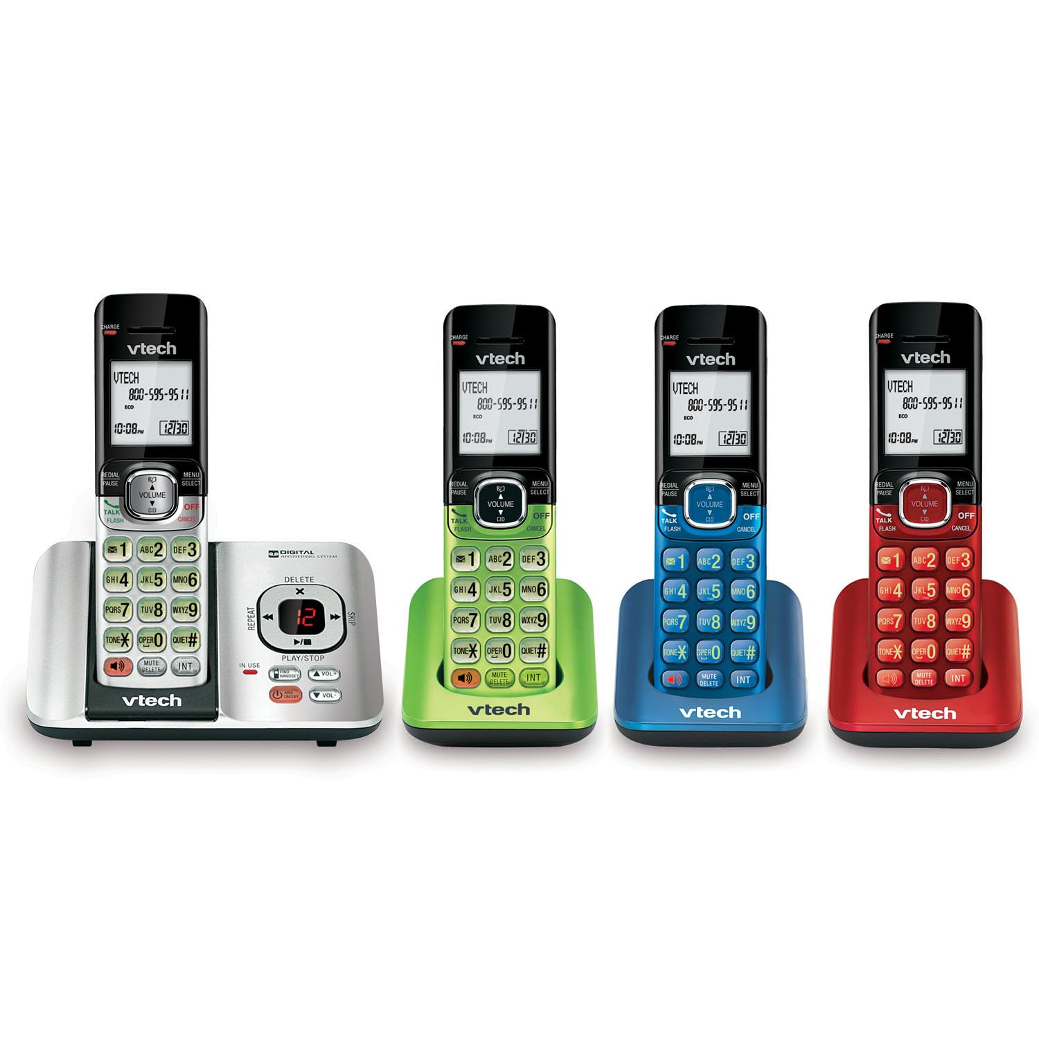 VTech CS6719-16 DECT 6.0 Phone with Caller ID/Call Waiting, 1 Cordless Handset, Red