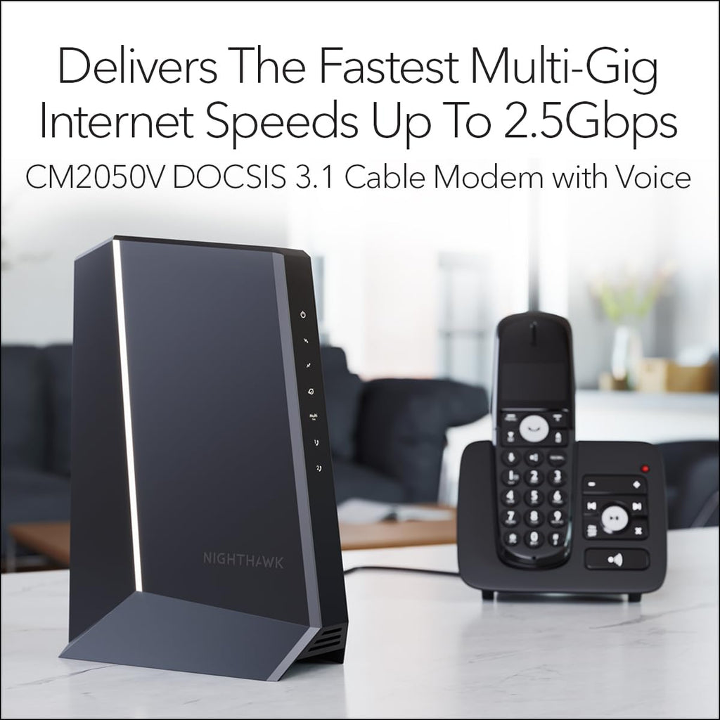 NETGEAR Nighthawk Multi-Gig Cable Modem for Xfinity Voice (CM2050V)