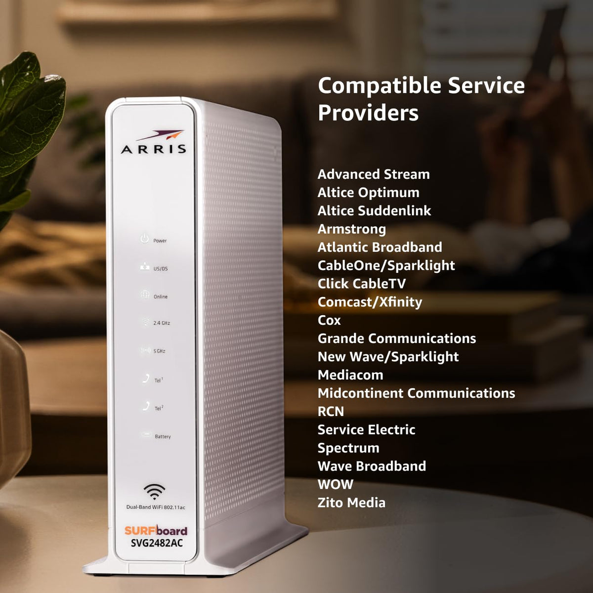 Arris (SBG10) - Cable Modem Router Combo - DOCSIS 3.0 16 x 4 Gigabit