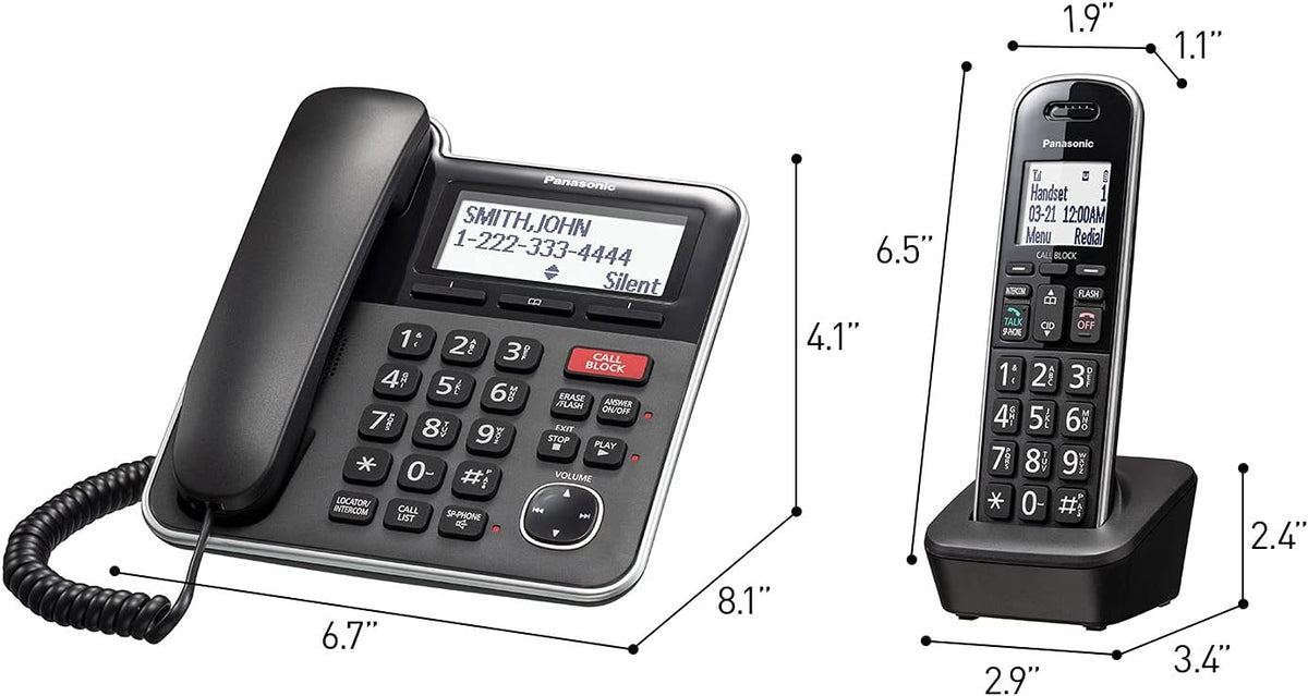 Panasonic Expandable Corded/Cordless Phone System with Answering Machine