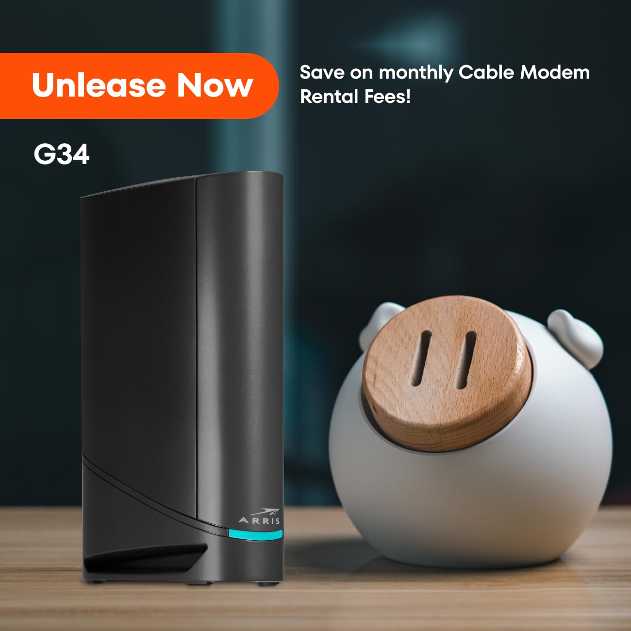 ARRIS (G34) - Cable Modem Router Combo - Fast DOCSIS 3.1 Gigabit WiFi 6 (AX3000)