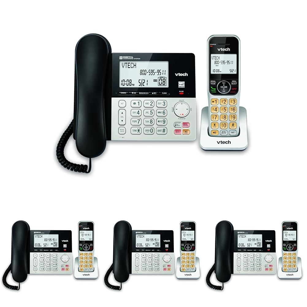VTech VG208 DECT 6.0 Corded/Cordless Phone for Home with Answering Machine