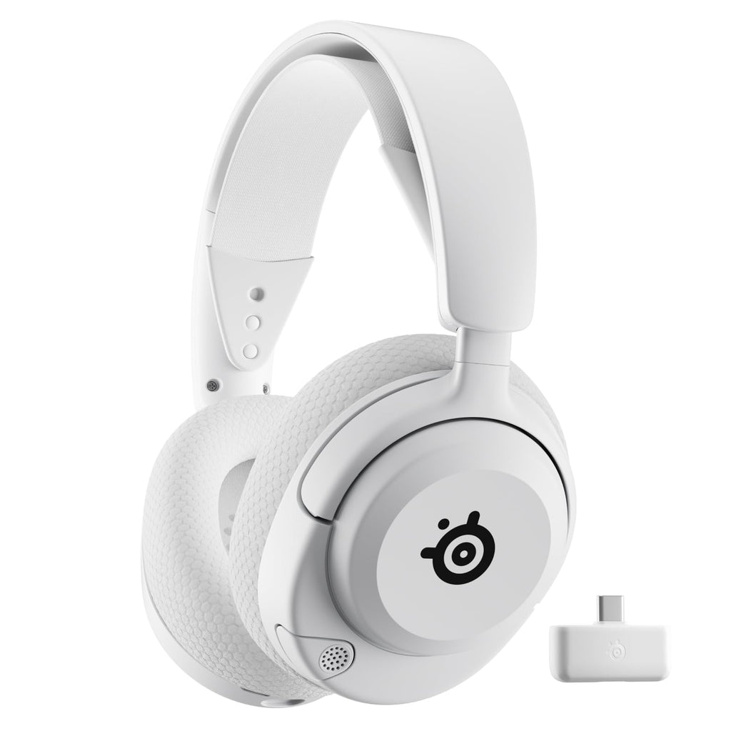 SteelSeries Arctis Nova 5P Wireless Multi-System Gaming Headset — White — Neodymium Magnetic Drivers — 100+ Audio Presets — 60 HR Battery — 2.4GHz or BT — Gen2.X Mic — PS5, PS4, PC, Switch, Mobile