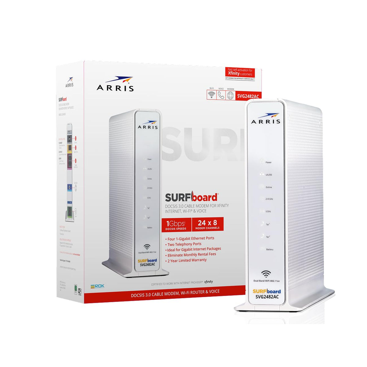 Arris (SBG10) - Cable Modem Router Combo - DOCSIS 3.0 16 x 4 Gigabit