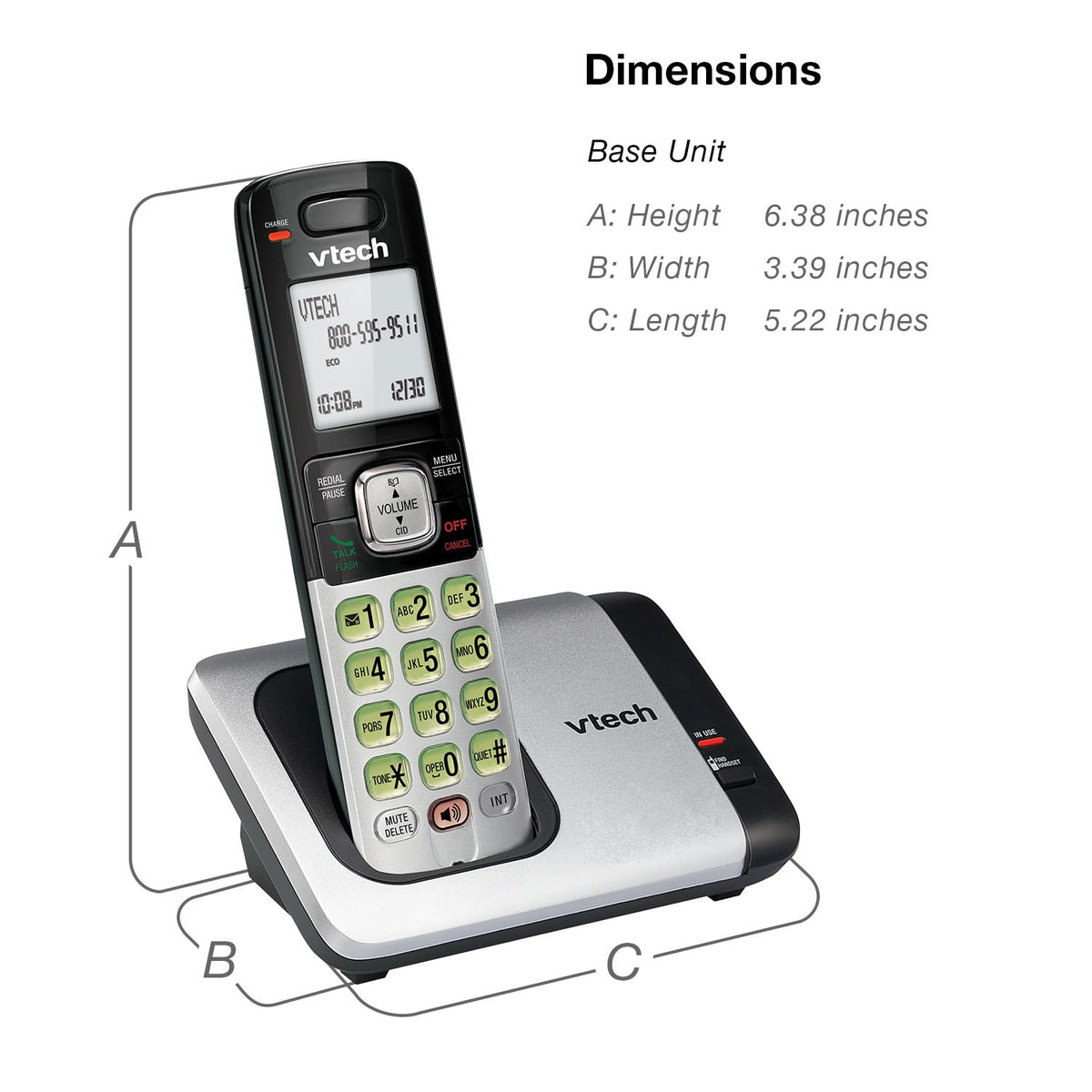 VTech CS6719-16 DECT 6.0 Phone with Caller ID/Call Waiting, 1 Cordless Handset, Red