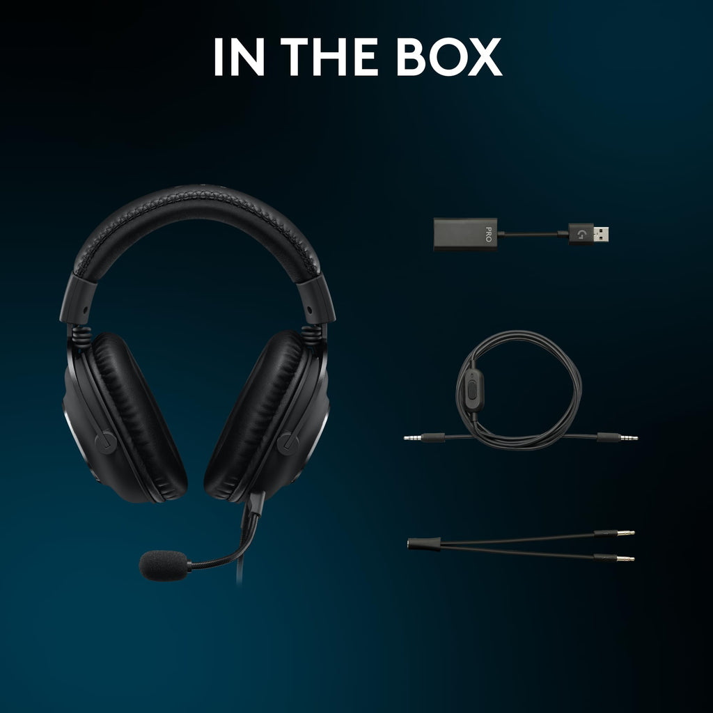 Logitech G Pro X Wired Gaming Headset: Blue VO!CE Detachable Boom Mic
