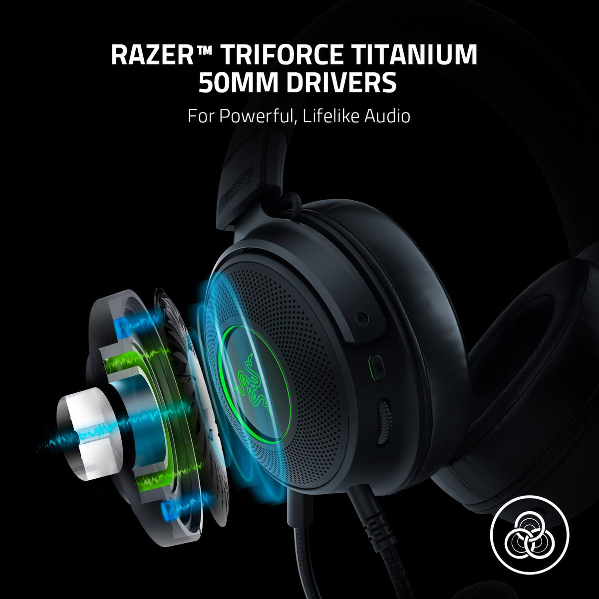 Razer Kraken V3 X Wired USB Gaming Headset: Lightweight Build