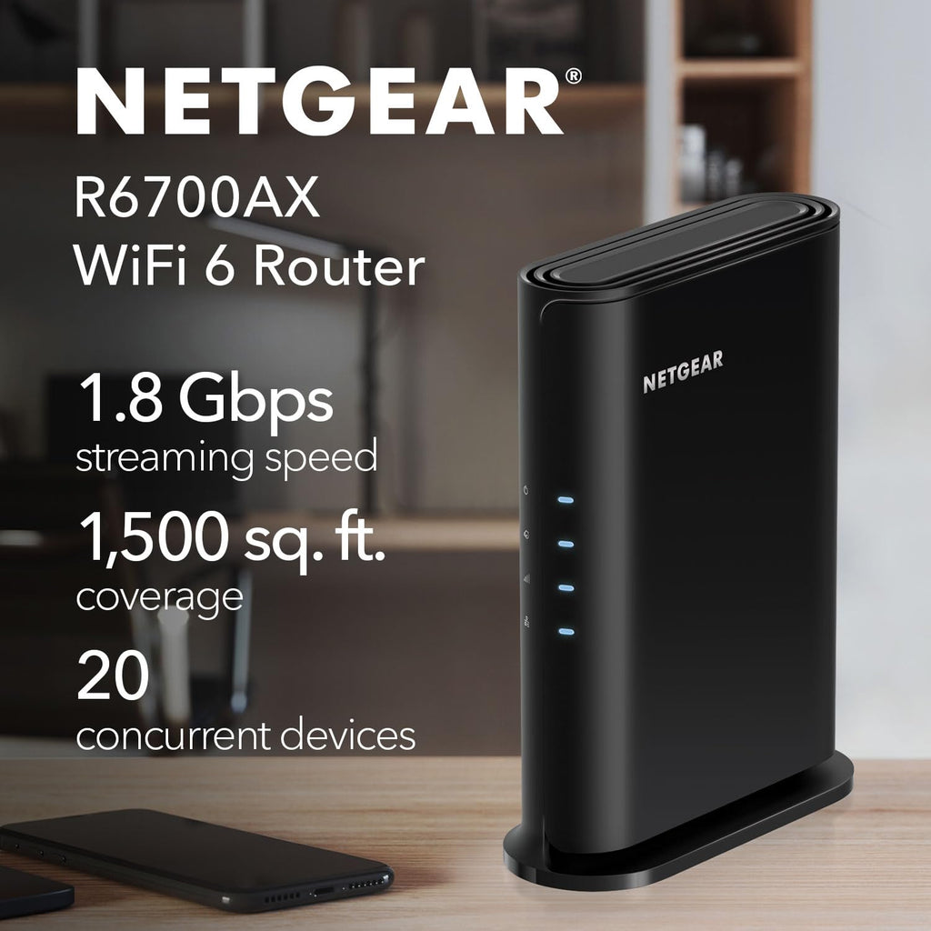 NETGEAR 4-Stream WiFi 6 Router (R6700AX)