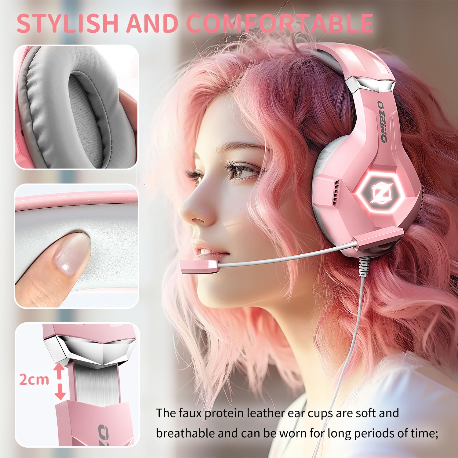 Ozeino Gaming Headset for PC, Ps4, Ps5, Xbox Headset with 7.1 Surround Sound