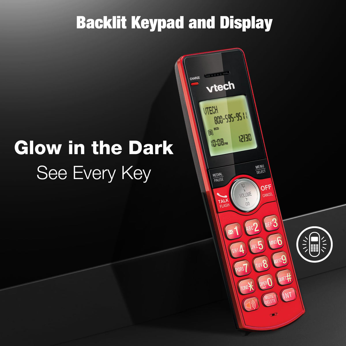 VTech CS6919-16 DECT 6.0 Cordless Phone, Red