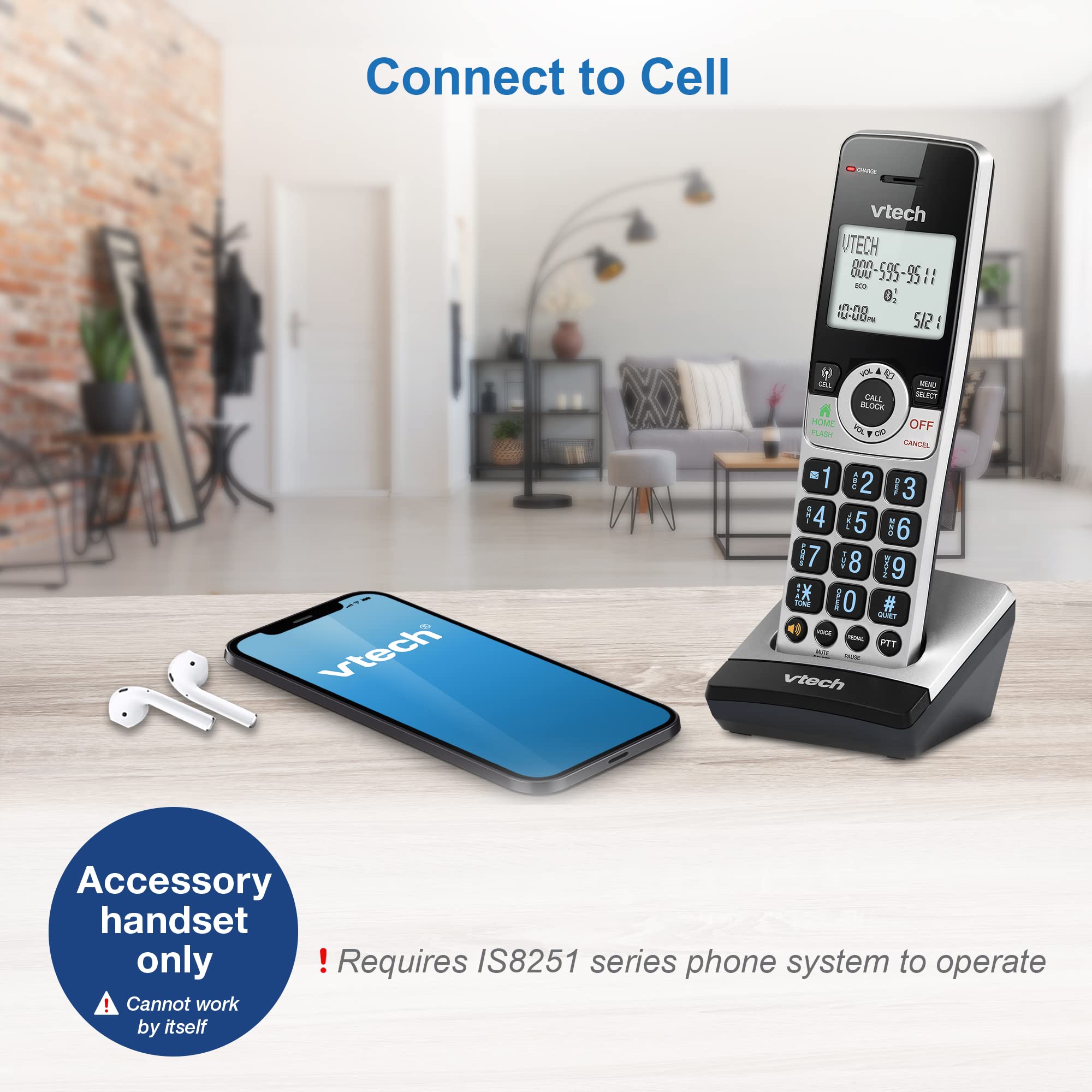 VTech IS8251-3 Business Grade 3-Handset Expandable Cordless Phone for Home Office