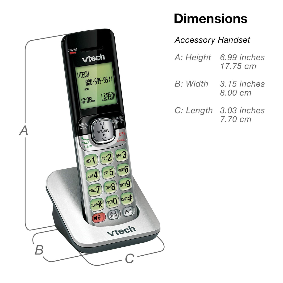 VTech CS6719-16 DECT 6.0 Phone with Caller ID/Call Waiting, 1 Cordless Handset, Red