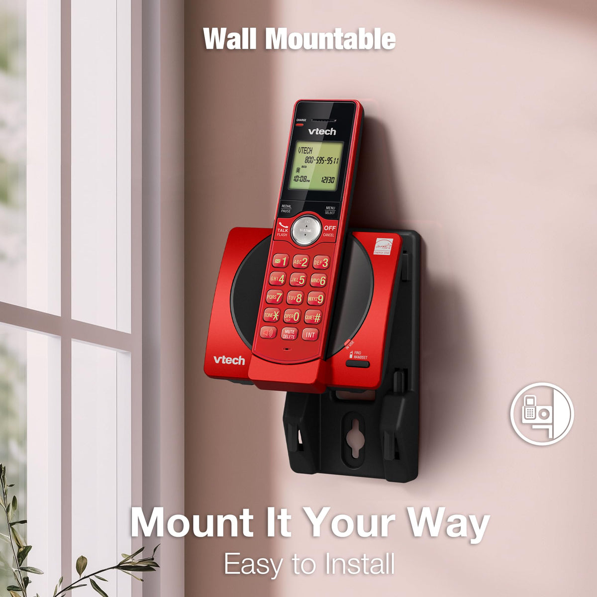 VTech CS6919-16 DECT 6.0 Cordless Phone, Red