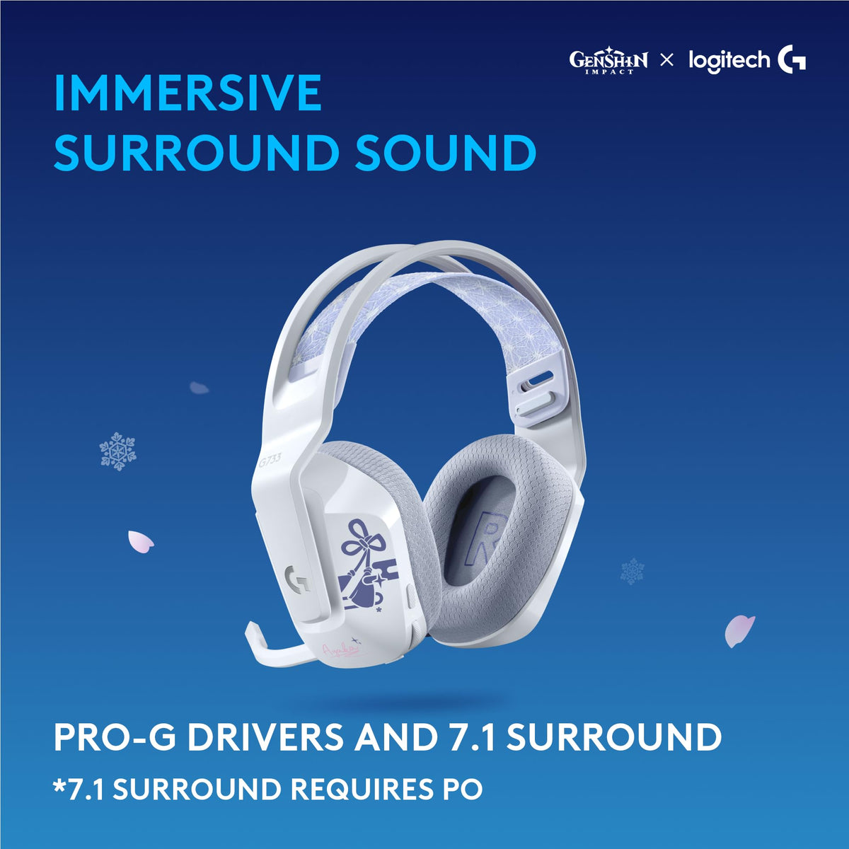 Logitech G733 Lightspeed Wireless Gaming Headset, Suspension Headband