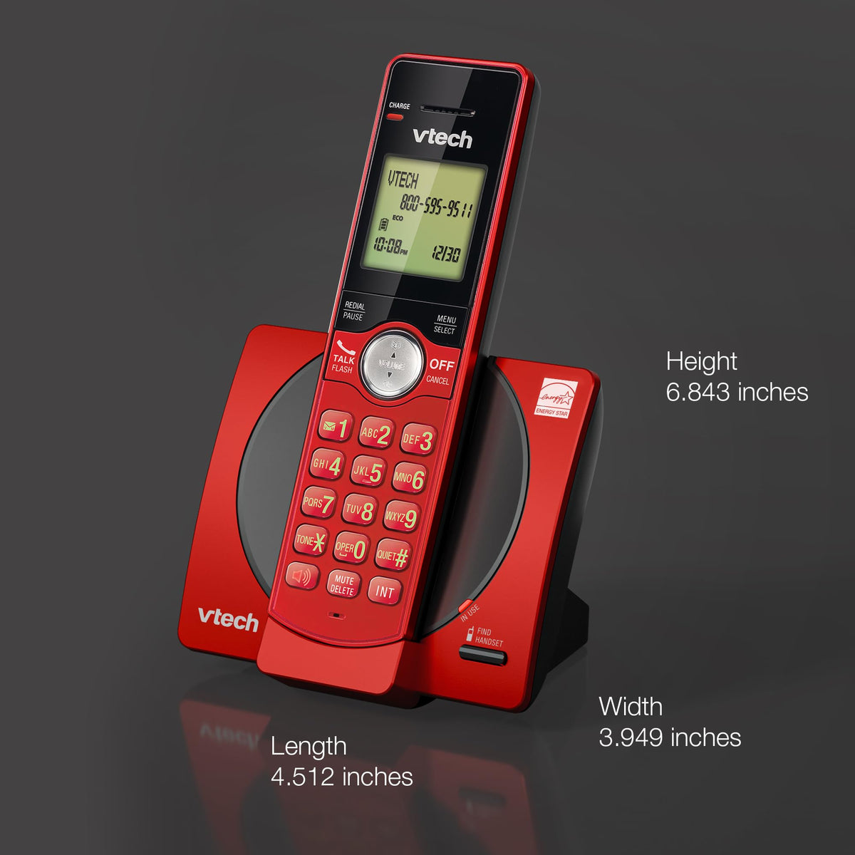 VTech CS6919-16 DECT 6.0 Cordless Phone, Red