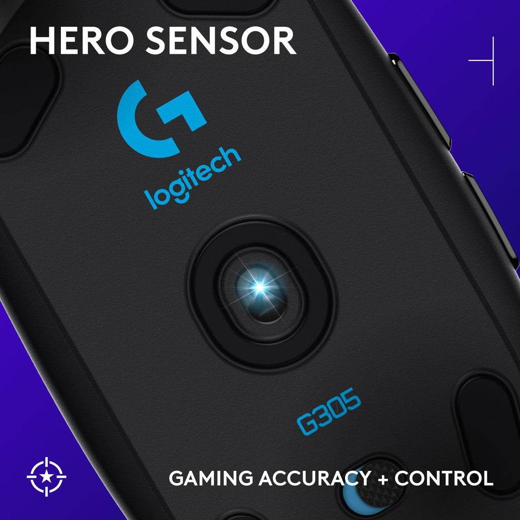 Logitech G305 Lightspeed Wireless Gaming Mouse, Hero Sensor