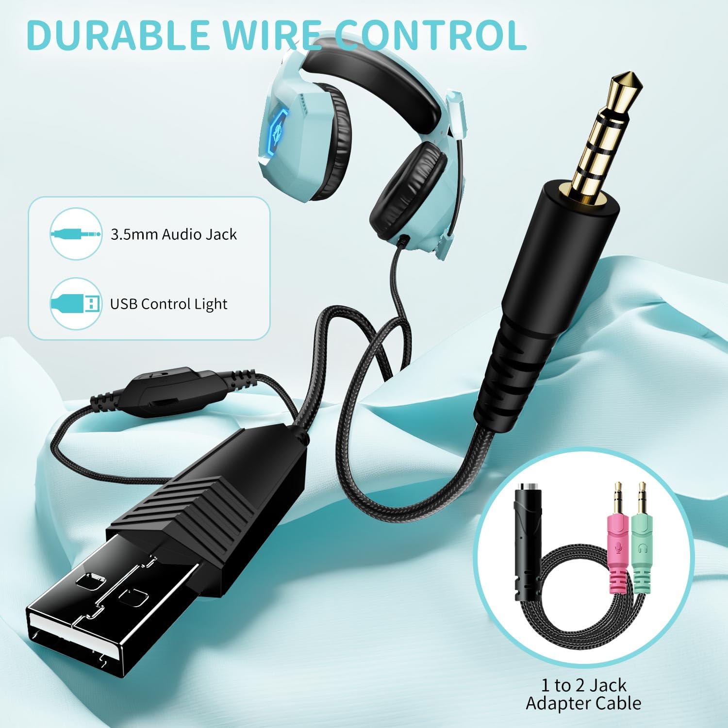 Ozeino Gaming Headset for PC, Ps4, Ps5, Xbox Headset with 7.1 Surround Sound