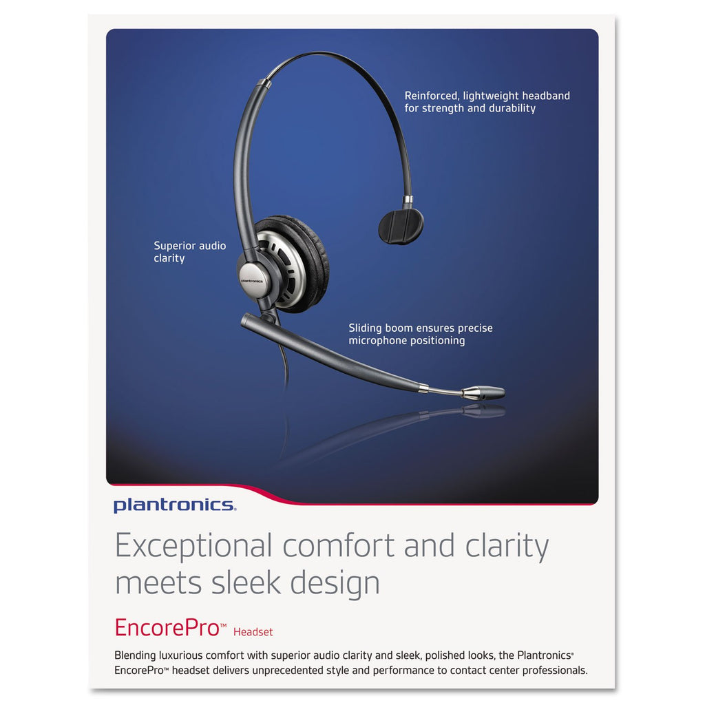 Plantronics 78712-101 EncorePRO 710 Wired Quick Disconnect Headset, Black