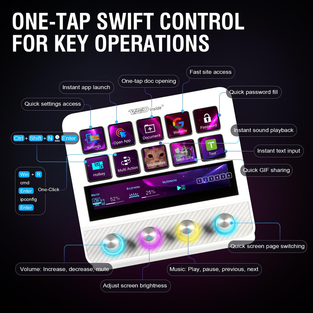 Macro Pad, Streaming Deck Stream Controller Soundboard Keypad, Programmable Keys