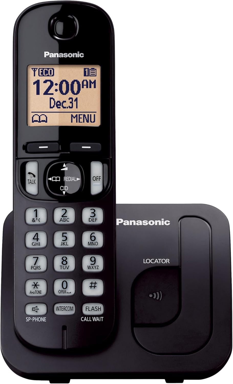 Panasonic Cordless Phone, 1.6" Backlit Display, Call Block, Speakerphone