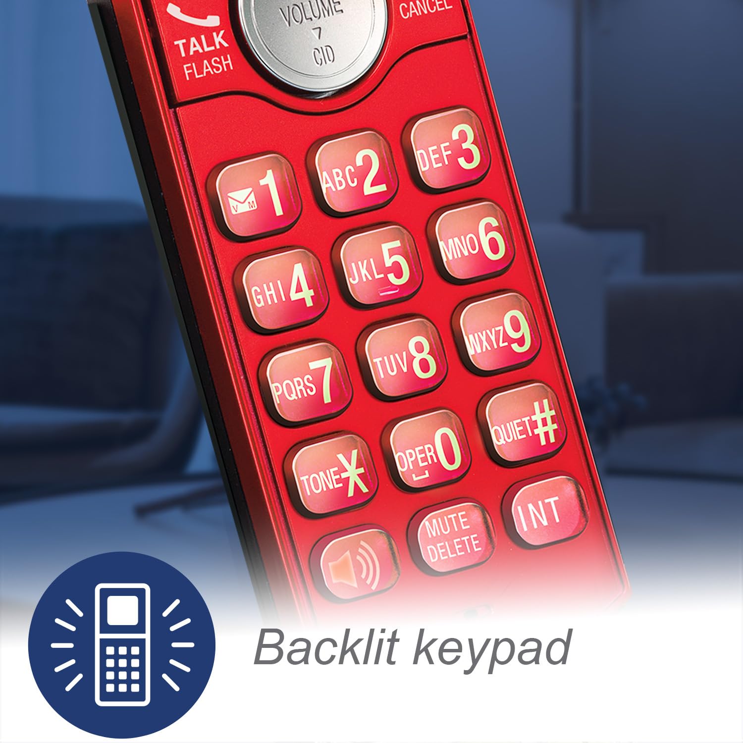 VTech CS6919-16 DECT 6.0 Cordless Phone, Red